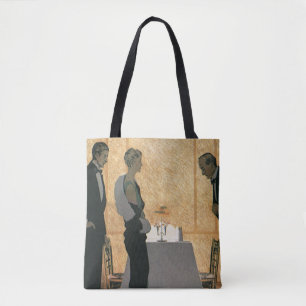 Bolso De Tela Amor y romance vintage, cena elegante de pareja