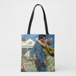 Bolso De Tela Amor y romance vintage recién casados compran prim