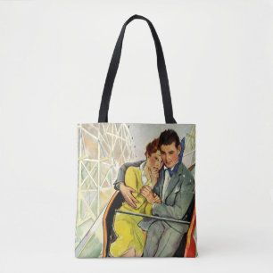 Bolso De Tela Amor y romance vintage, viaje en montaña rusa
