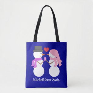 Bolso De Tela Amor y Snowpeople: Dark Blue