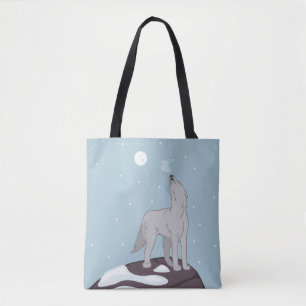 Bolso De Tela Amortiguando al lobo ártico