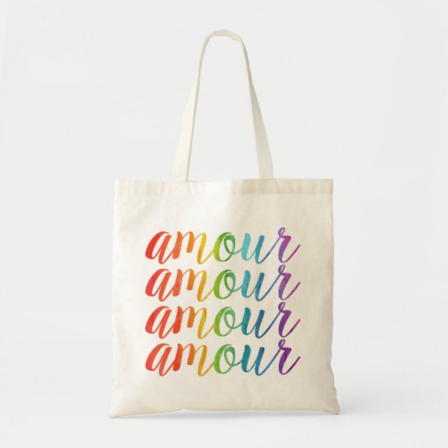 Bolso De Tela Amour en Arcoíris (Frente)