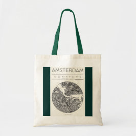 Bolso De Tela Amsterdam City Map Tote Bag Minimal Travel Design