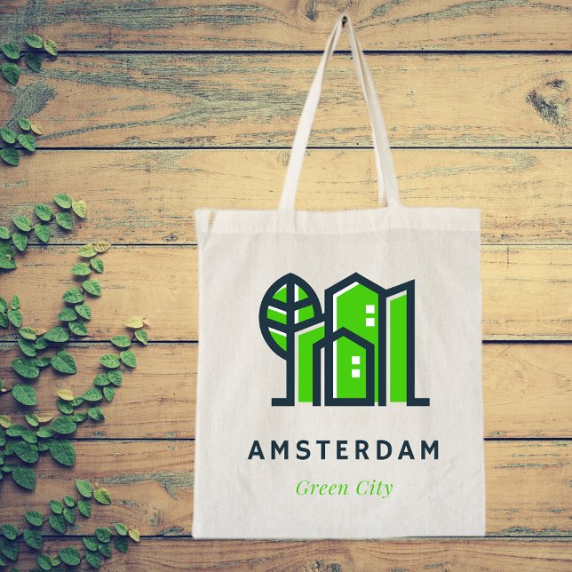 Bolso De Tela Amsterdam Holanda Holanda Holanda Green City (Subido por el creador)