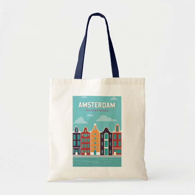 Bolso De Tela Ámsterdam Países Bajos Viajes de arte (Frente)