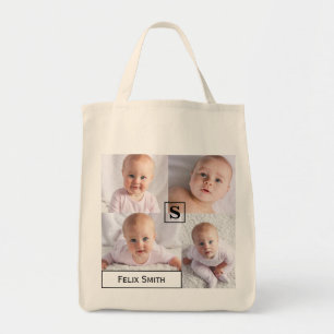 Bolso De Tela Añada su propio monograma personalizado collage d
