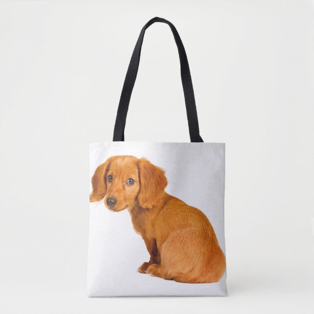Bolso De Tela Añada su propio perrito de encargo del Dachshund (Anverso)