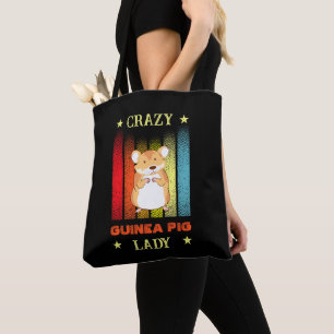 Bolso De Tela Añadir nombre Editar texto Crazy Guinea Dama de ce