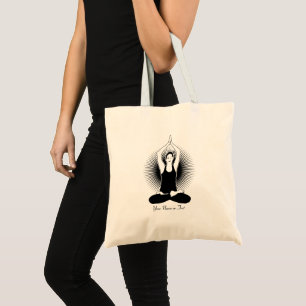 Bolso De Tela Añadir nombre o tu mensaje de texto de dama de yog