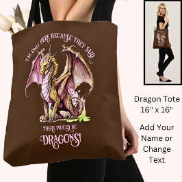 Bolso De Tela Añadir Nombre Texto - Sólo Aquí Porque Dijo Dragon