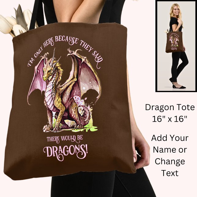 Bolso De Tela Añadir Nombre Texto - Sólo Aquí Porque Dijo Dragon (Subido por el creador)