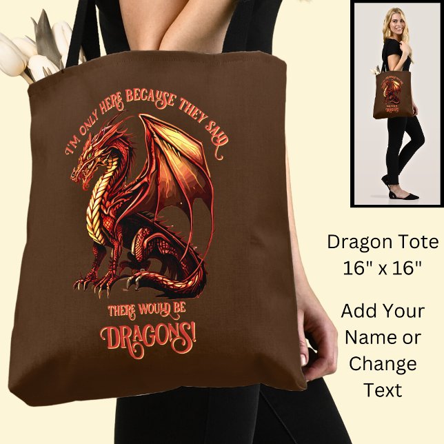 Bolso De Tela Añadir Nombre Texto - Sólo Aquí Porque Dijo Dragon (Subido por el creador)