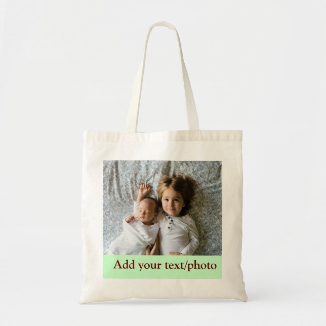 BOLSO DE TELA AÑADIR SUS NAVIDADES DE TEXTO FOTOGRÁFICO (Frente)