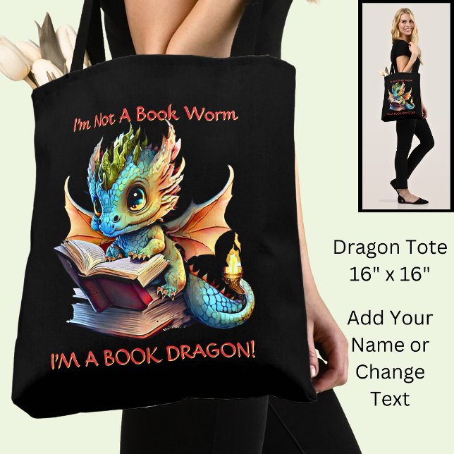 Bolso De Tela Añadir texto de nombre - No un libroGusano un drag (Subido por el creador)