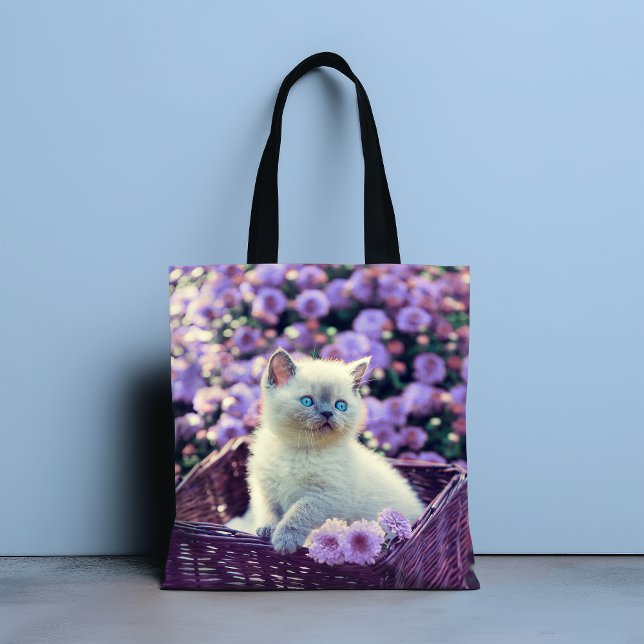 Bolso De Tela Añadir tu propia foto a un gato Mascota (Subido por el creador)