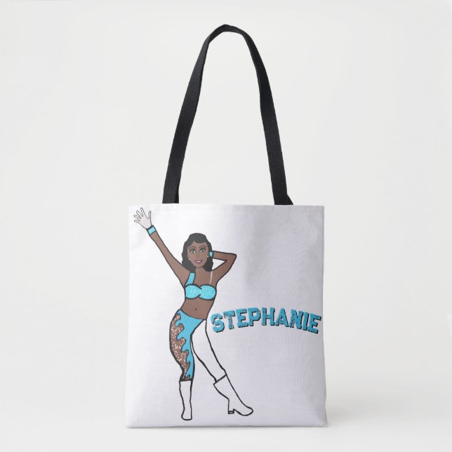 Bolso De Tela Añadir Un Nombre A Aqua Swirl #1 (Anverso)