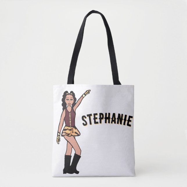 Bolso De Tela Añadir Un Nombre Estilo De Tigre De Marrón #4 (Anverso)