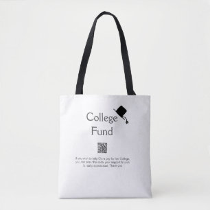 Bolso De Tela Análisis de fondos universitarios QR agregar detal