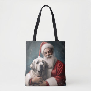 Bolso De Tela Anatolian Shepherd con Navidades de Santa Claus