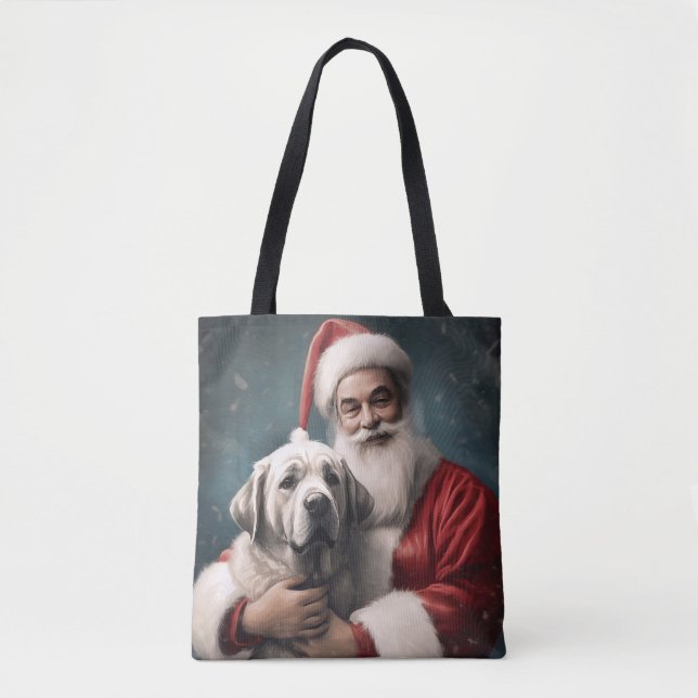 Bolso De Tela Anatolian Shepherd con Navidades de Santa Claus (Anverso)