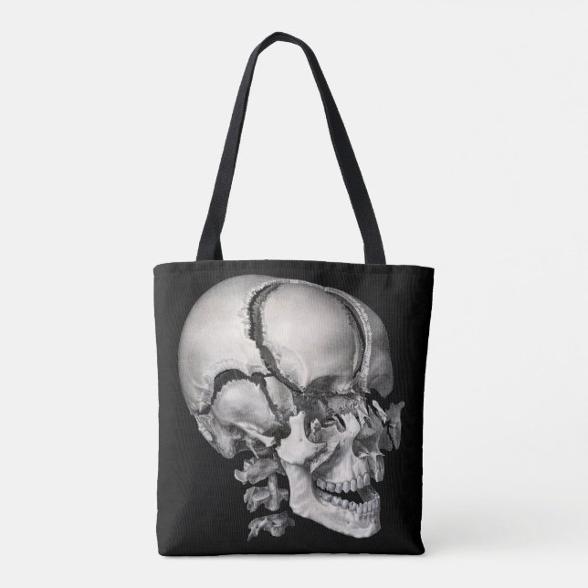 Bolso De Tela Anatomía humana de la ciencia de la cosecha, cráne (Reverso)