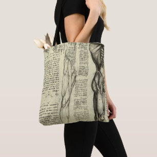 Bolso De Tela Anatomía Humana Masculina de Leonardo da Vinci Mús