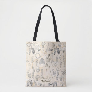 Bolso De Tela Anatomía humana vintage con nombre