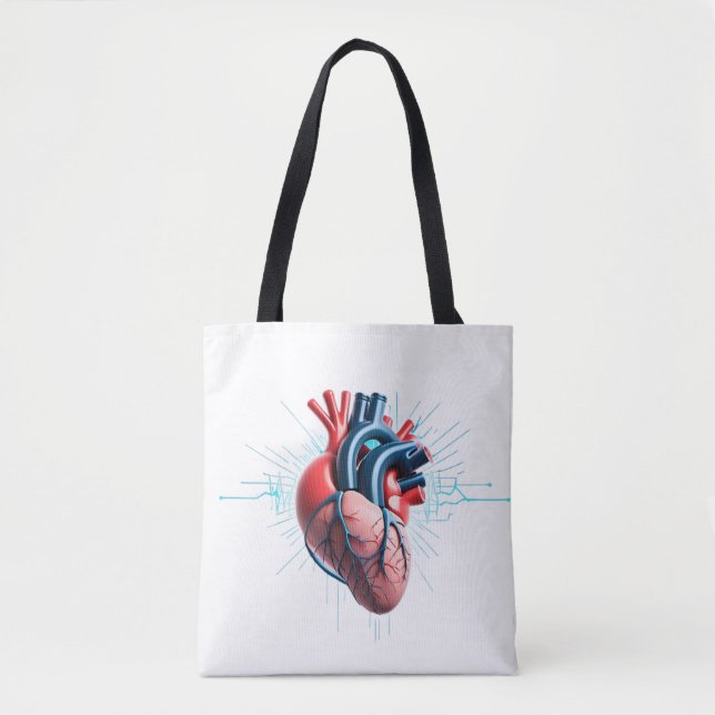 Bolso De Tela Anatomical Heart – Artistic Medical Illustration  (Anverso)