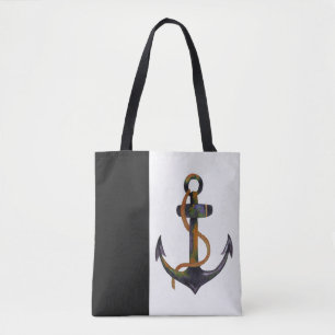 Bolso De Tela ANCHOR con Rope - pintura acuarela