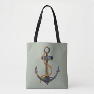 Bolso De Tela ANCHOR con Rope - pintura acuarela