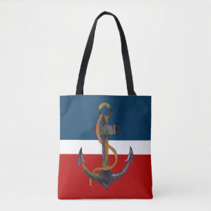 Bolso De Tela ANCHOR con Rope - pintura acuarela