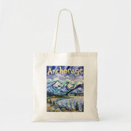 Bolso De Tela Anchorage Alaska Landscape Van Gogh Vintage Travel