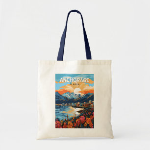 Bolso De Tela Anchorage Alaska Viaje Arte Vintage