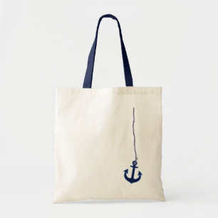 Bolso De Tela ancla azul marino
