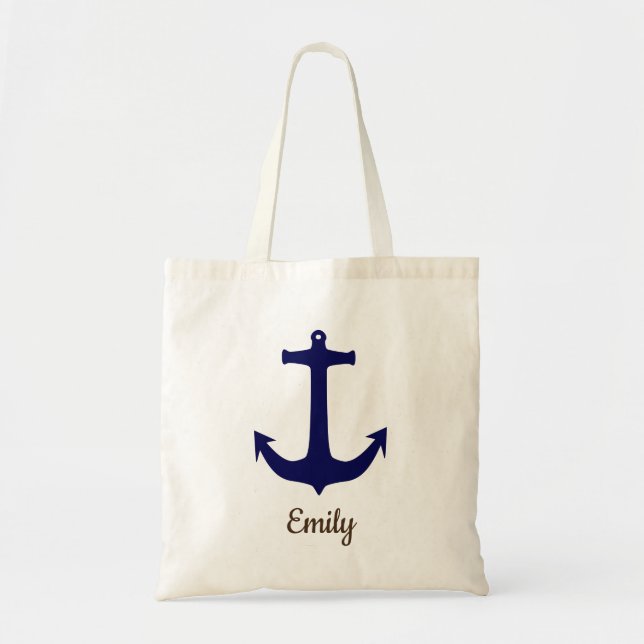 Bolso De Tela Ancla conocida de encargo personalizada de la (Frente)