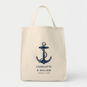 Bolso De Tela Ancla de barco personalizada para boda de playa