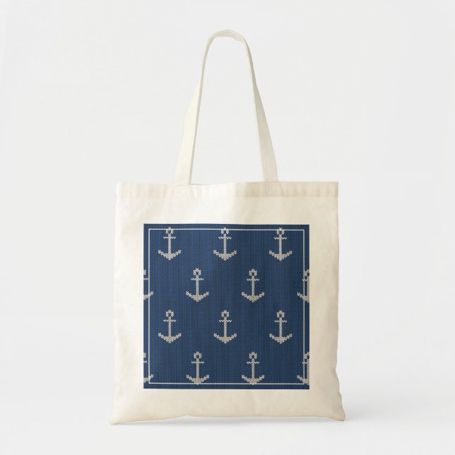Bolso De Tela Ancla de mar de punto (Frente)
