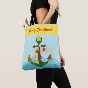Bolso De Tela Ancla de Navidad Náutica