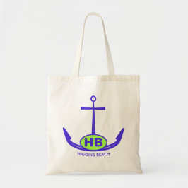 Bolso De Tela Ancla Náutica Cualquiera Dos Letra Oval Blue Beach