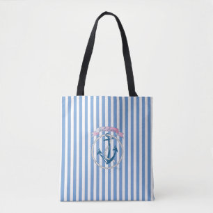 Bolso De Tela Ancla Náutica, "Vanza", franjas azules, Guay