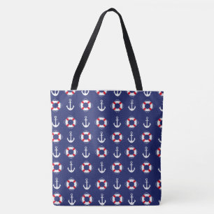 Bolso De Tela Ancla náutica y salvavidas