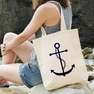 Bolso De Tela Anclaje azul