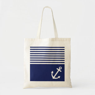 Bolso De Tela Anclaje de amor azul de la marina