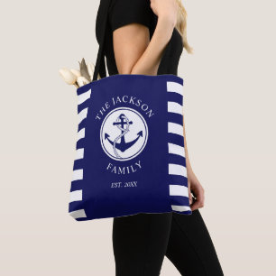 Bolso De Tela Anclaje Náutico Azul de la Marina Moderna