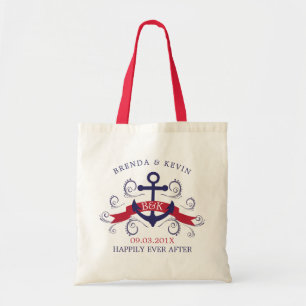 Bolso De Tela Anclaje náutico con elegantes remolinos