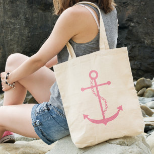Bolso De Tela Anclaje rosa