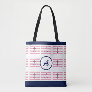 Bolso De Tela Anclajes azules lejos del tote