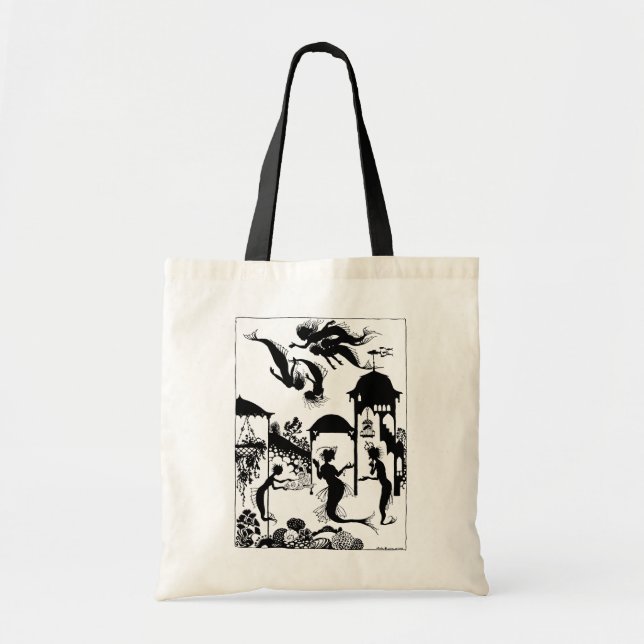 Bolso De Tela Andersen: Silueta de little mermaid (Frente)