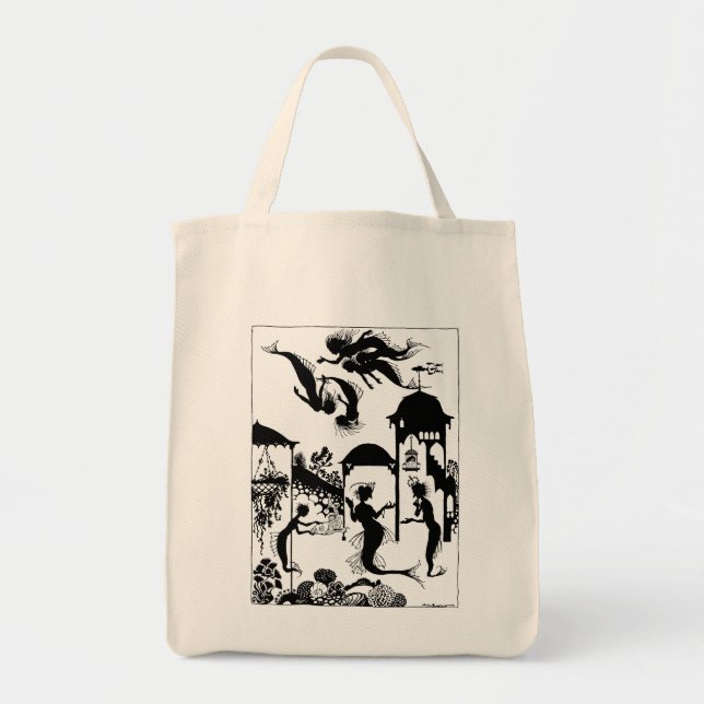 Bolso De Tela Andersen: Silueta de little mermaid (Frente)
