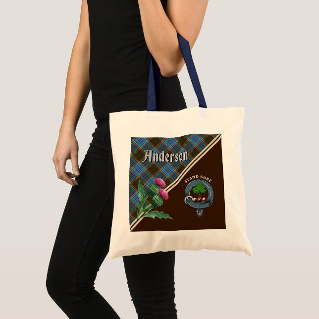 Bolso De Tela Anderson Clan Badge & Tartan Tote Bag (Anverso (producto))